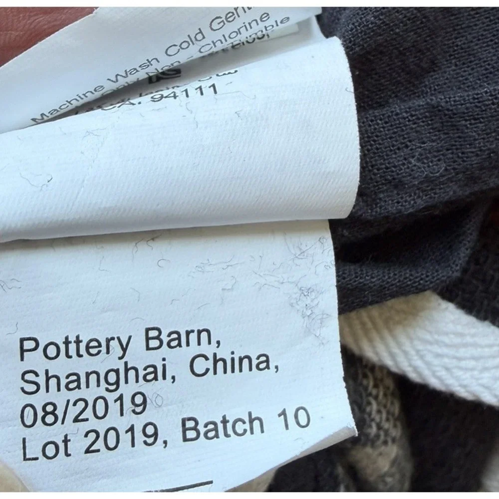 Pottery Barn King Duvet + 2 King Shams Carson Charcoal Gray Plaid Classic Luxury